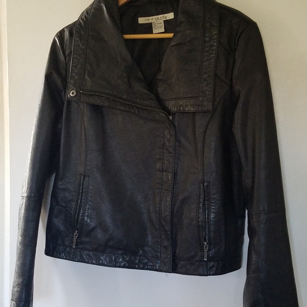 Black Leather Moto Jacket